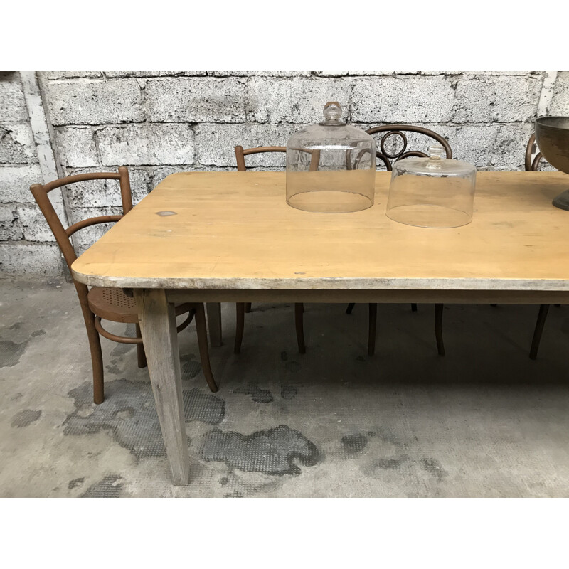 Großer Vintage-Bauernhoftisch aus Tannenholz