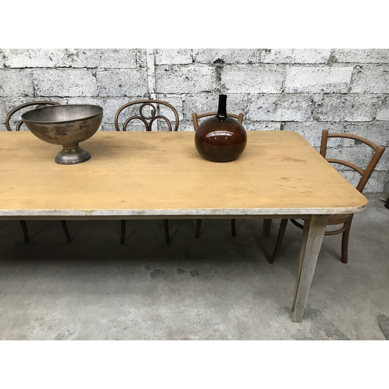 Großer Vintage-Bauernhoftisch aus Tannenholz
