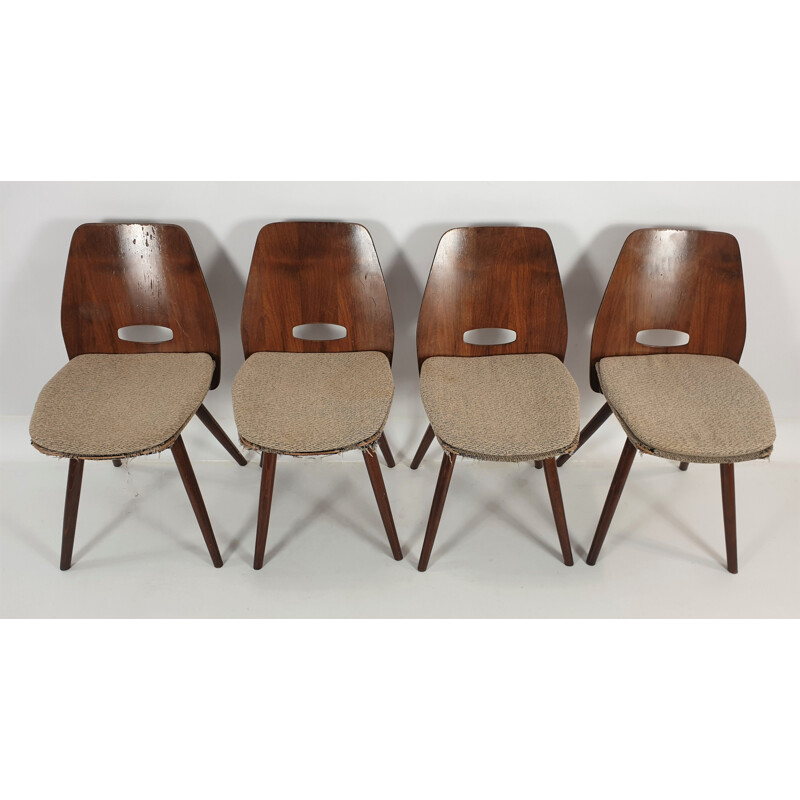 Ensemble de 4 chaises vintage de Tatra 1960