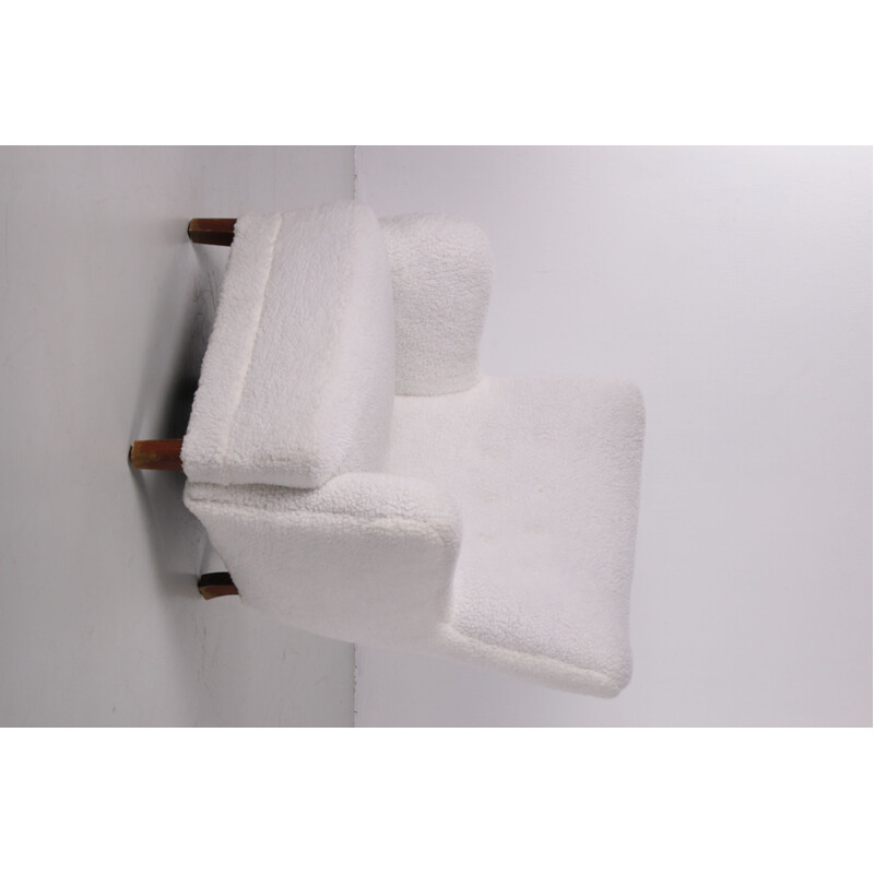 Vintage armchair  woolen  by Fritz Hansen 1950s