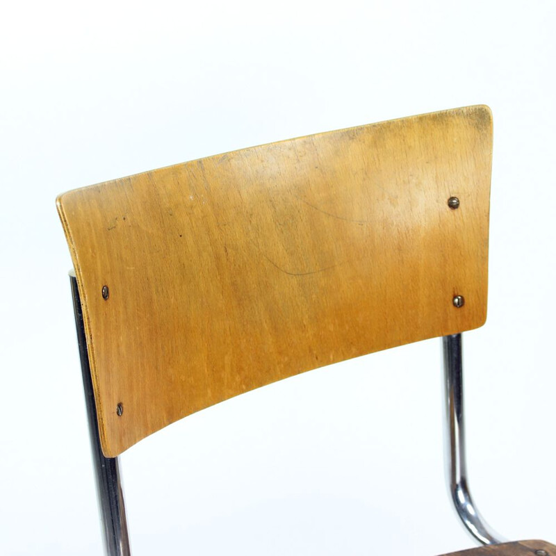 Chaise de bureau vintage  tubulaire Tchécoslovaquie  1950
