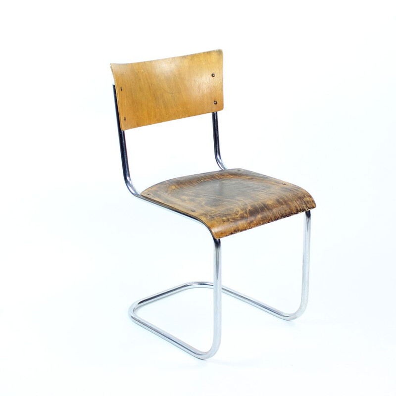 Vintage office chair  tubular  Czechoslovakia 1950s