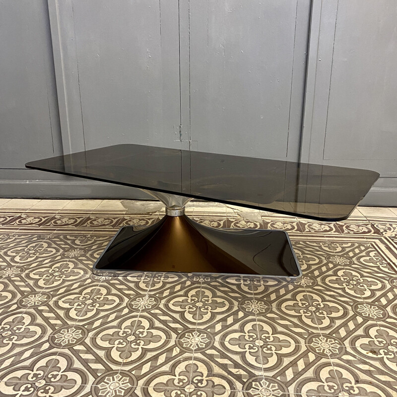 Vintage glass coffee table 1970s