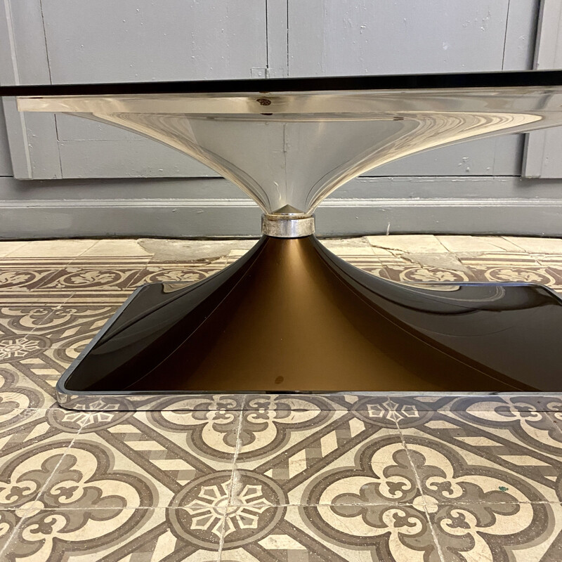 Vintage glass coffee table 1970s
