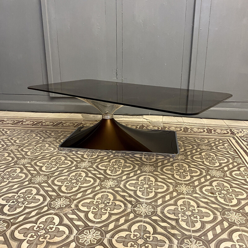 Vintage glass coffee table 1970s