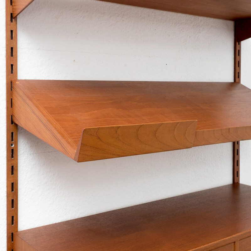 Modular teak shelf, Kai KRISTIANSEN - 1960s