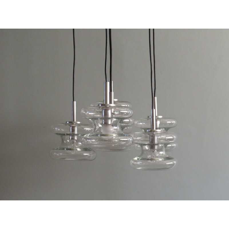 Vintage Cascade chandelier, Doria Leuchten Germany 1960s.