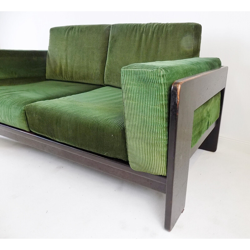 Vintage sofa green corduroy  1960s