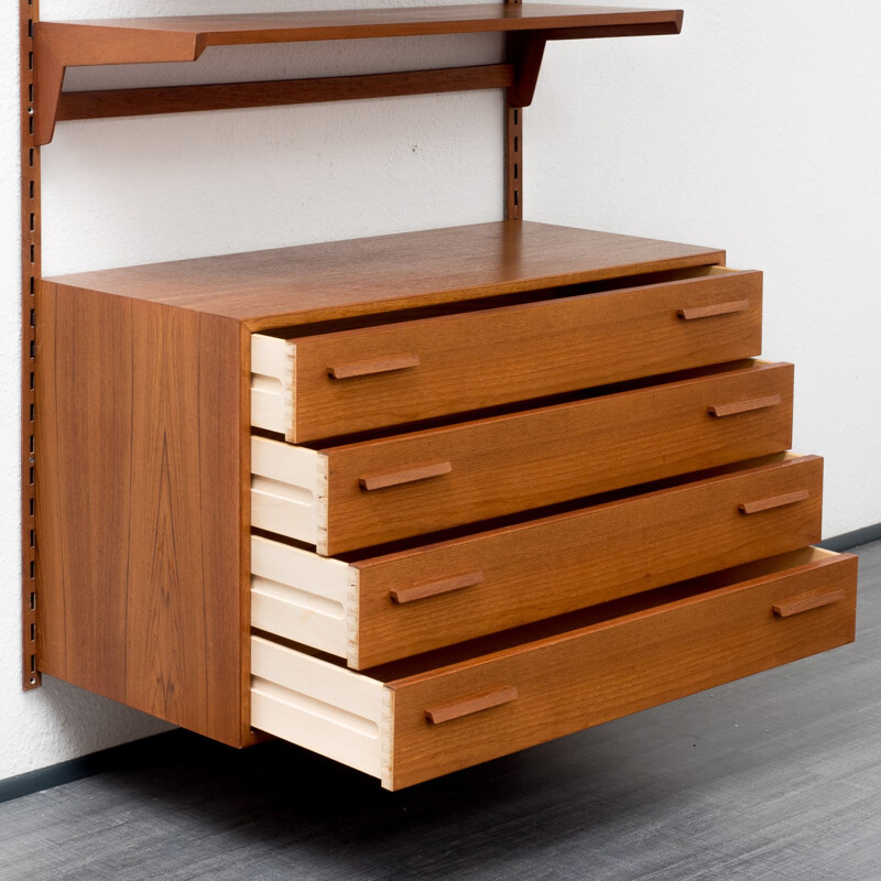 Modular shelf in teak, Kai KRISTIANSEN - 1960s