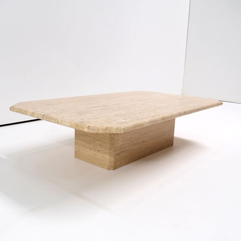 Vintage coffee table travertine  Italy 1970s