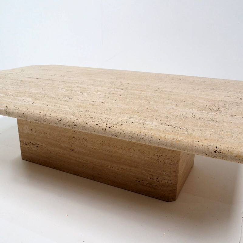 Vintage coffee table travertine  Italy 1970s