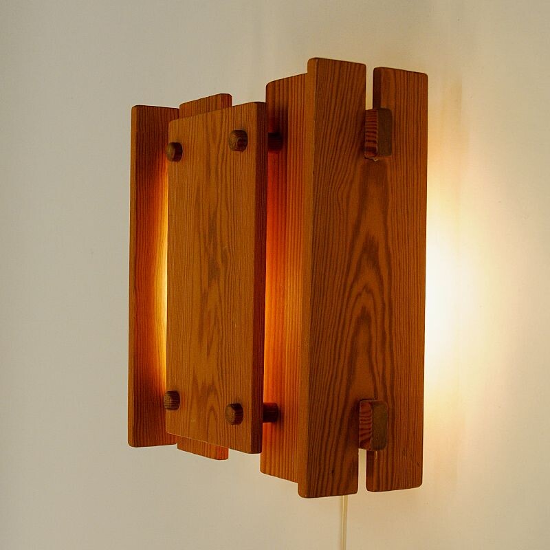 Pair of vintage pine sconces by Gunnar Næss for Høvik Verk Norway 1970s