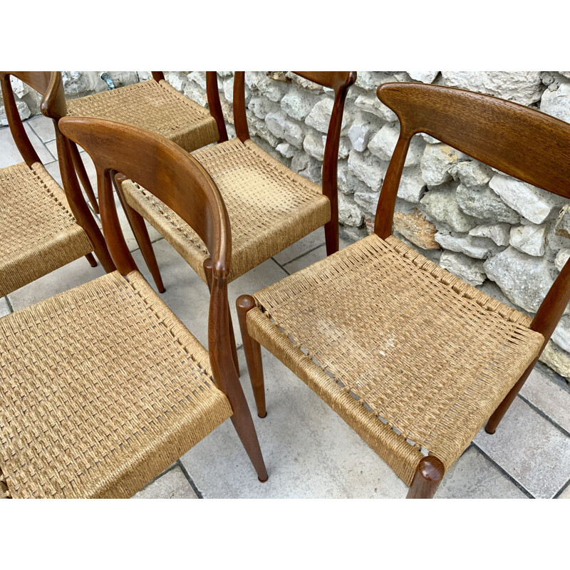 Set of 5 chairs scandinavian vintage 1960s