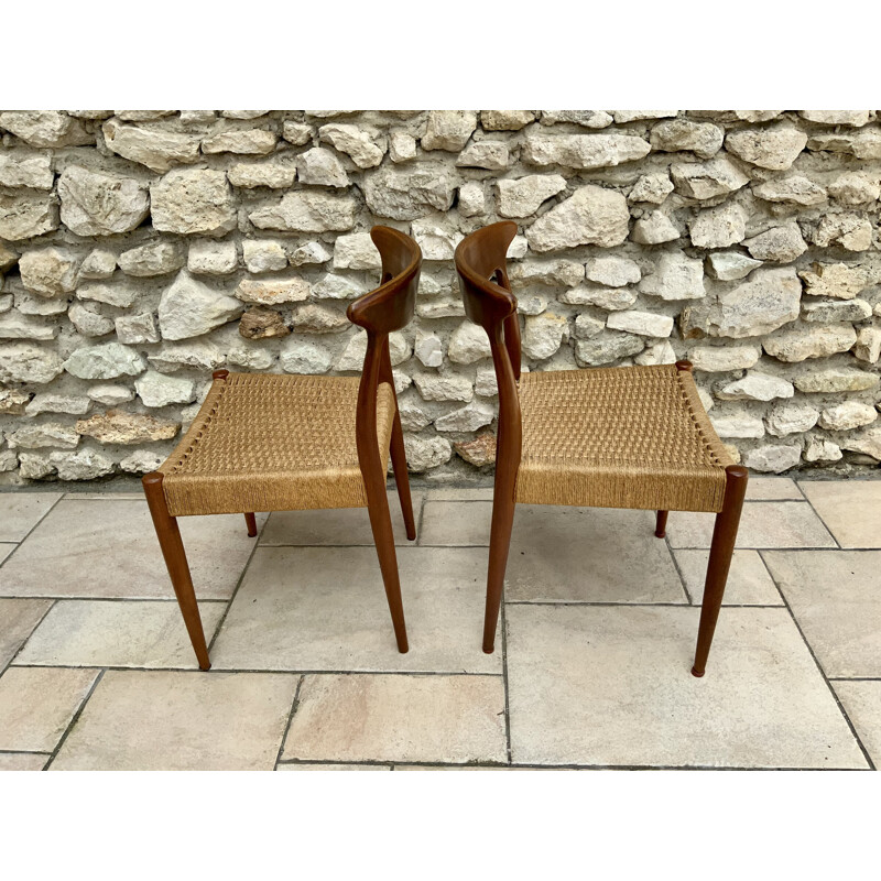 Set of 5 chairs scandinavian vintage 1960s