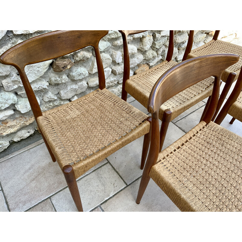 Set of 5 chairs scandinavian vintage 1960s