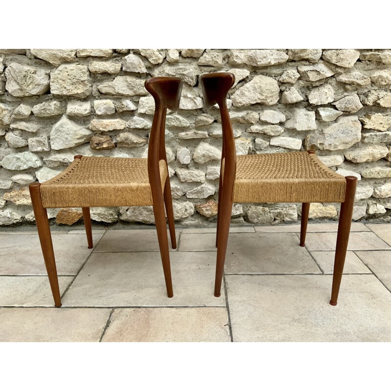 Set of 5 chairs scandinavian vintage 1960s