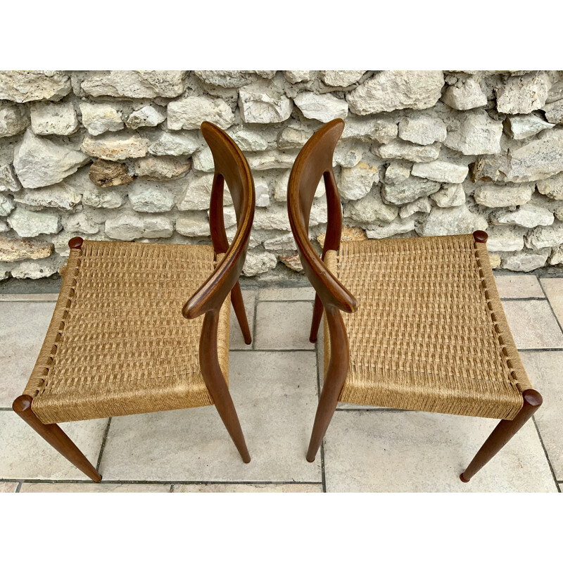 Série de 5 chaises vintage scandinaves 1960