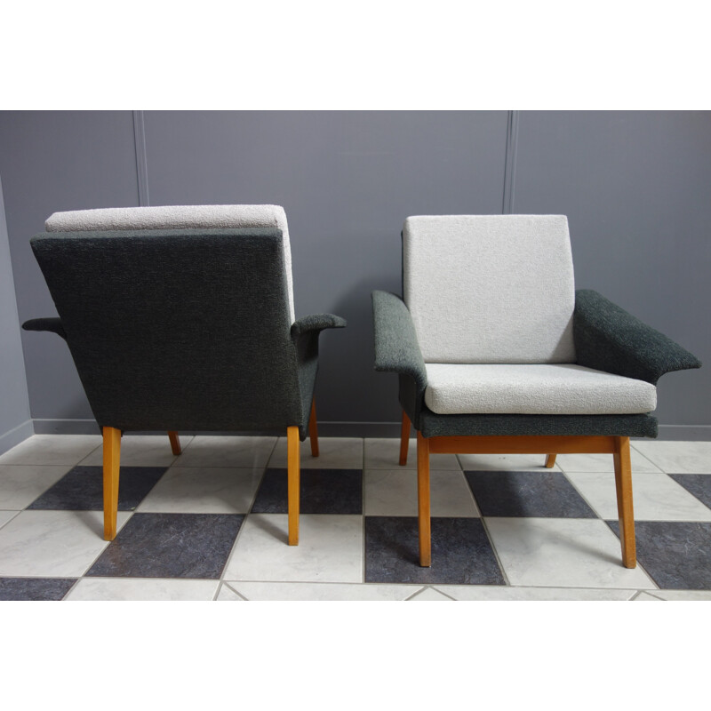 Pair of vintage grey armchairs by Miroslav Navratil for Jitona, Czechoslovakia 1960