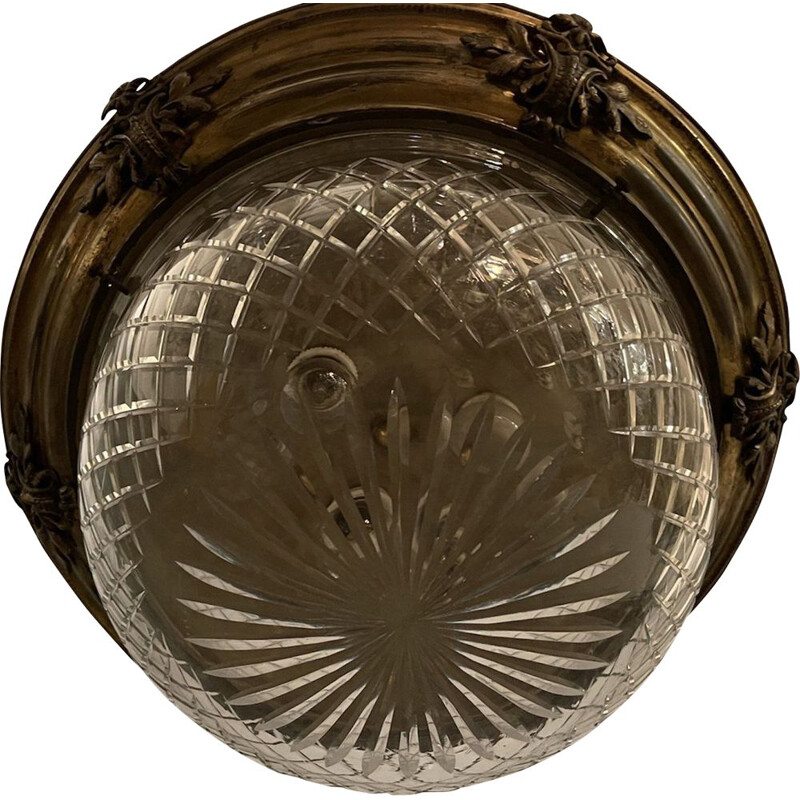 Inbouw vintage plafondlamp in kristal