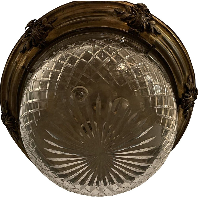 Recessed vintage ceiling light in crystal