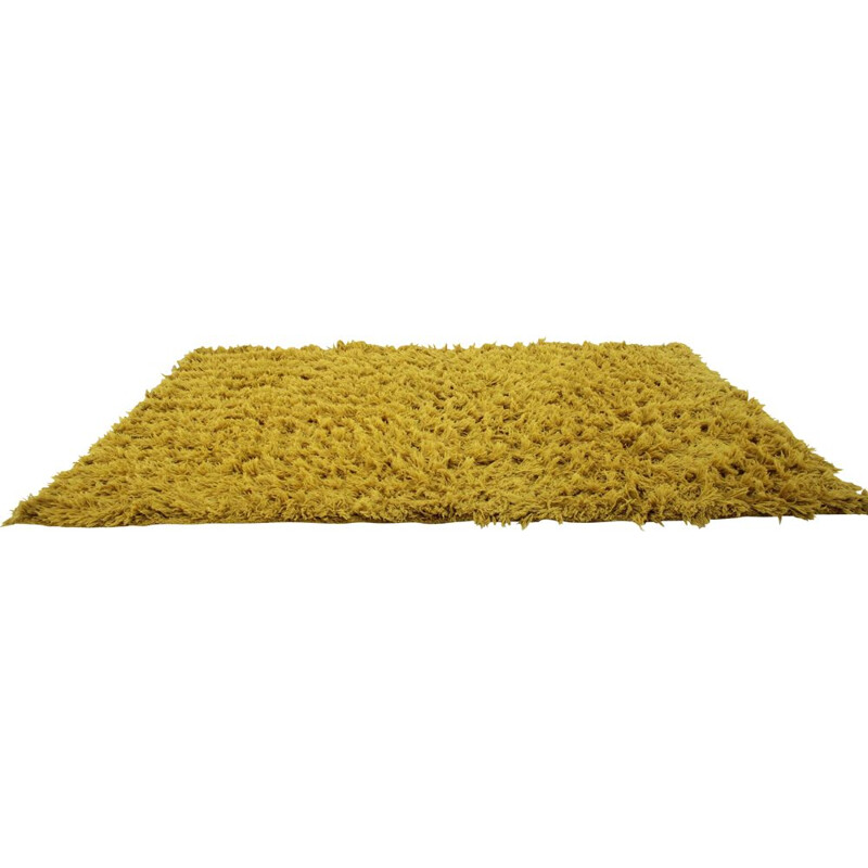 Vintage yellow wool carpet Denmark 1960s