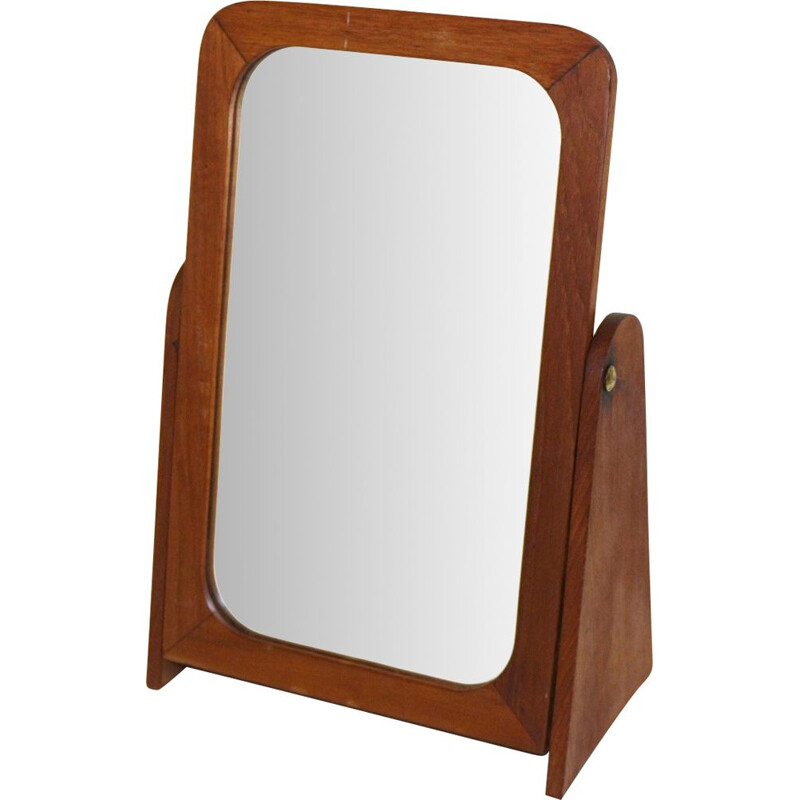 Vintage teak table mirror Sweden 1950s