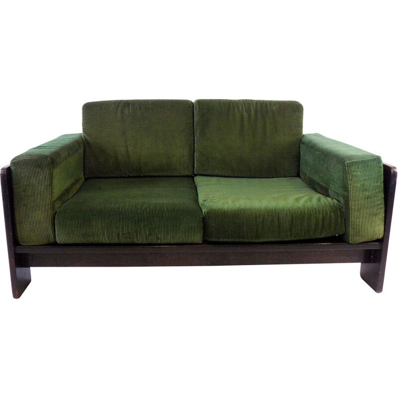 Vintage sofa green corduroy  1960s