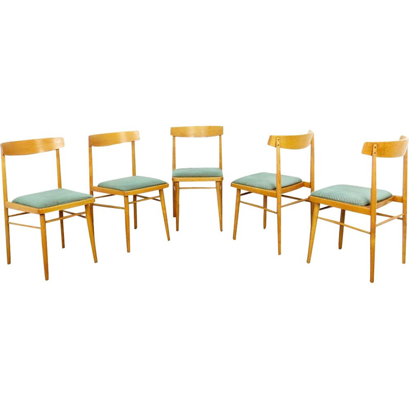 Ensemble de 5 chaises vintage 1970
