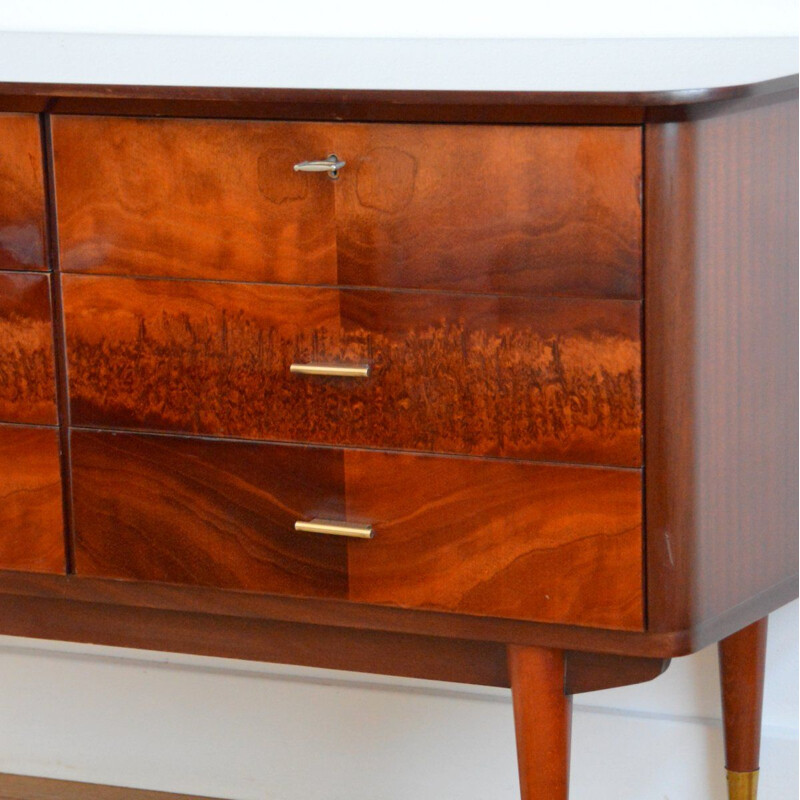 Vintage rosewood chest of drawers Art Deco 1930s