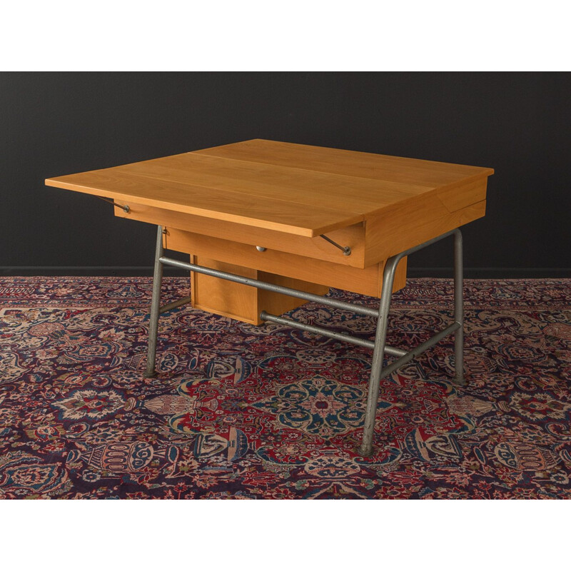 Vintage drawing table in beech veneer 1950s