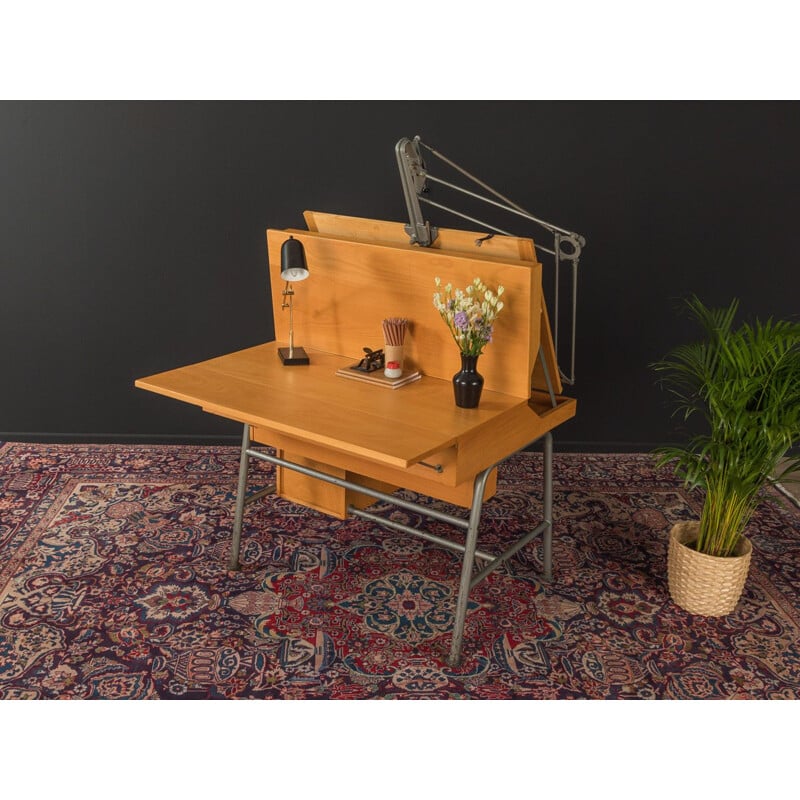 Vintage drawing table in beech veneer 1950s