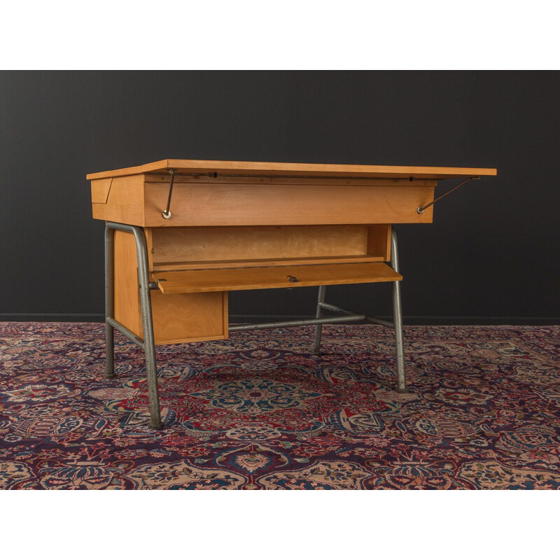 Vintage drawing table in beech veneer 1950s
