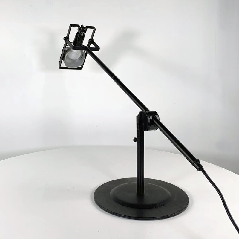 Lampe de bureau vintage  noire par Ernesto Gismondi pour Artemide 1970