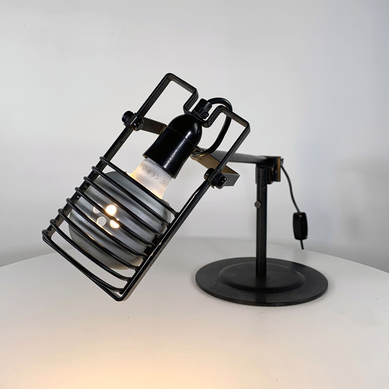 Vintage black desk lamp by Ernesto Gismondi for Artemide 1970s