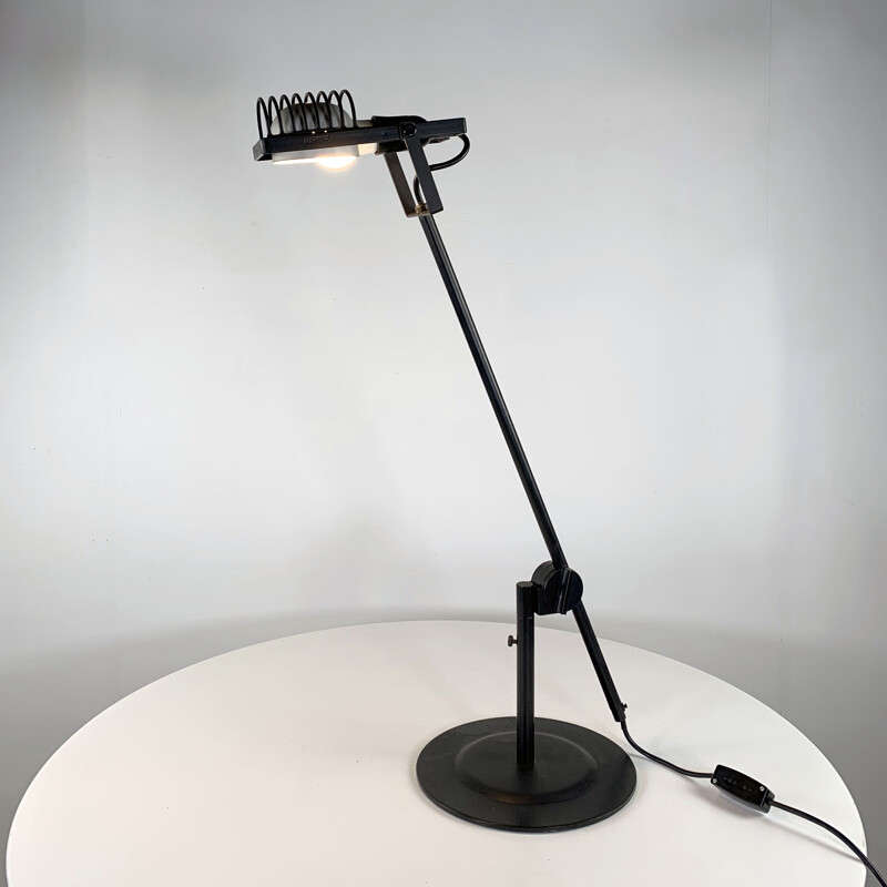 Vintage black desk lamp by Ernesto Gismondi for Artemide 1970s