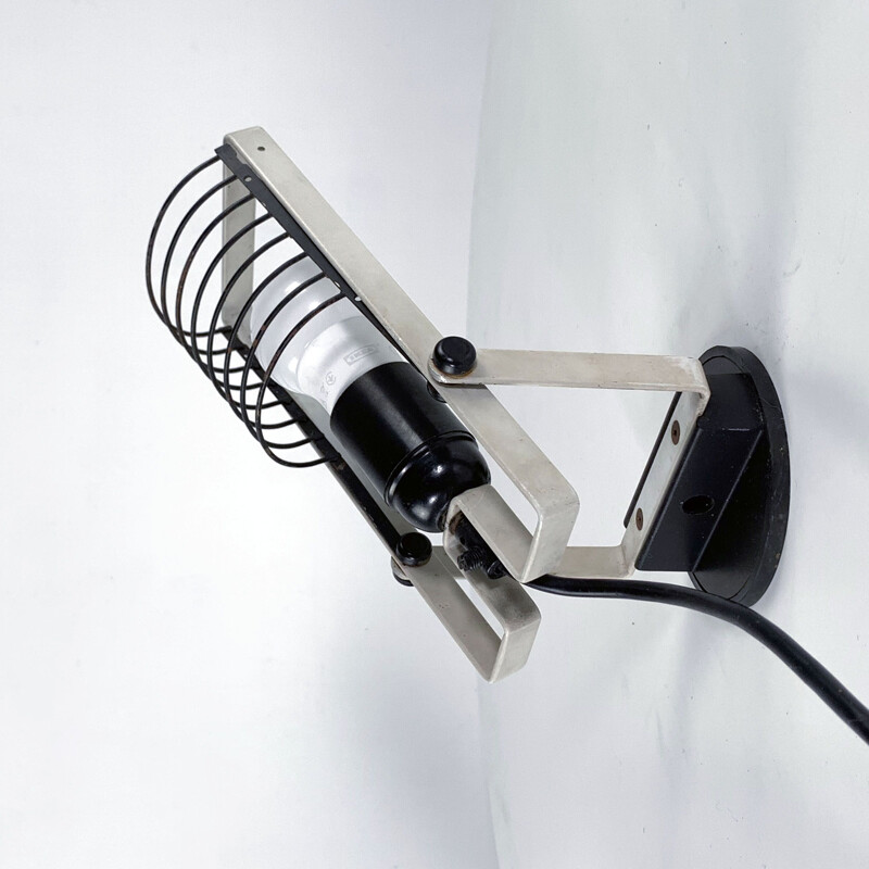 Vintage wall lamp Sintesi white-black by Artemide 1970s