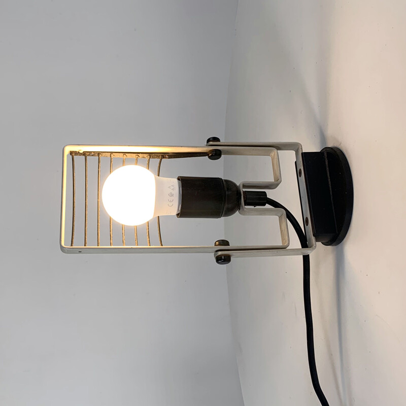 Vintage wall lamp Sintesi white-black by Artemide 1970s
