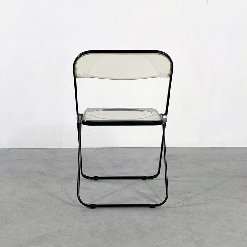 Vintage folding chair in black frame by Giancarlo Piretti for Castelli 1960s