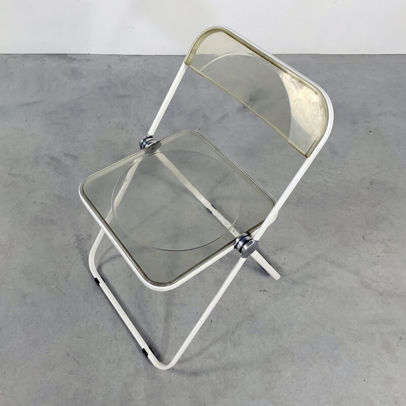 Chaise pliante vintage Plia en cadre blanc de Giancarlo Piretti pour Castelli 1960
