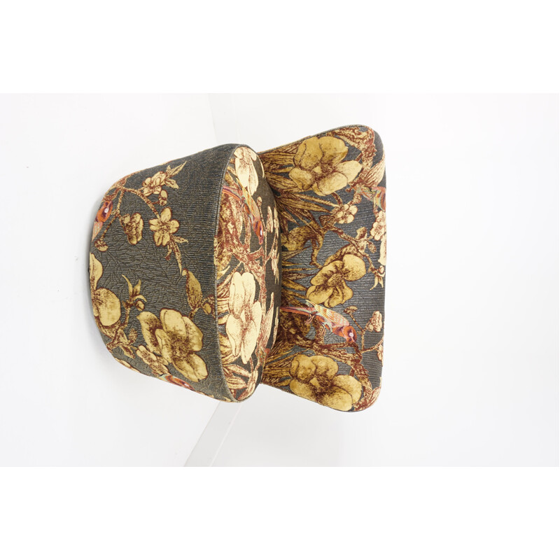 Vintage gold fabric swivel cocktail armchair