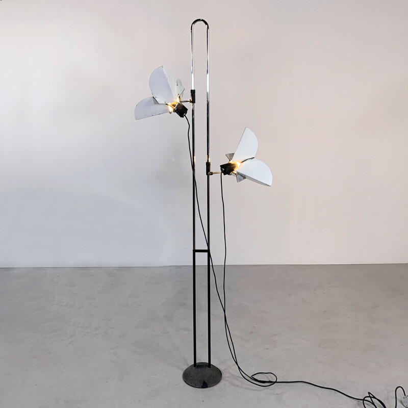 Vintage  floor lamp Triedro by Joe Colombo for Stilnovo 1970s