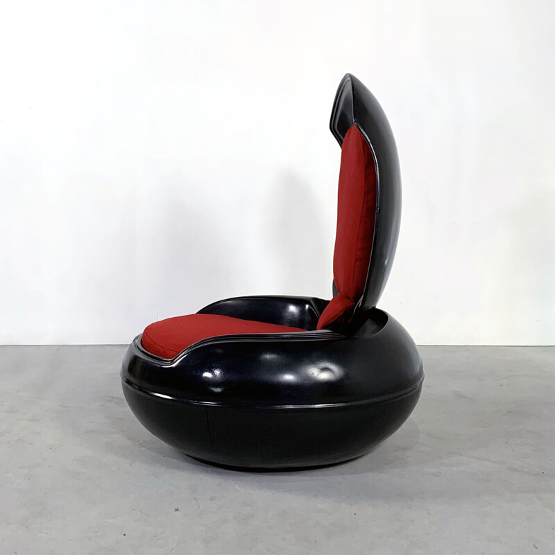 Black vintage garden egg chair by Peter Ghyczy for VEB Synthese 1970