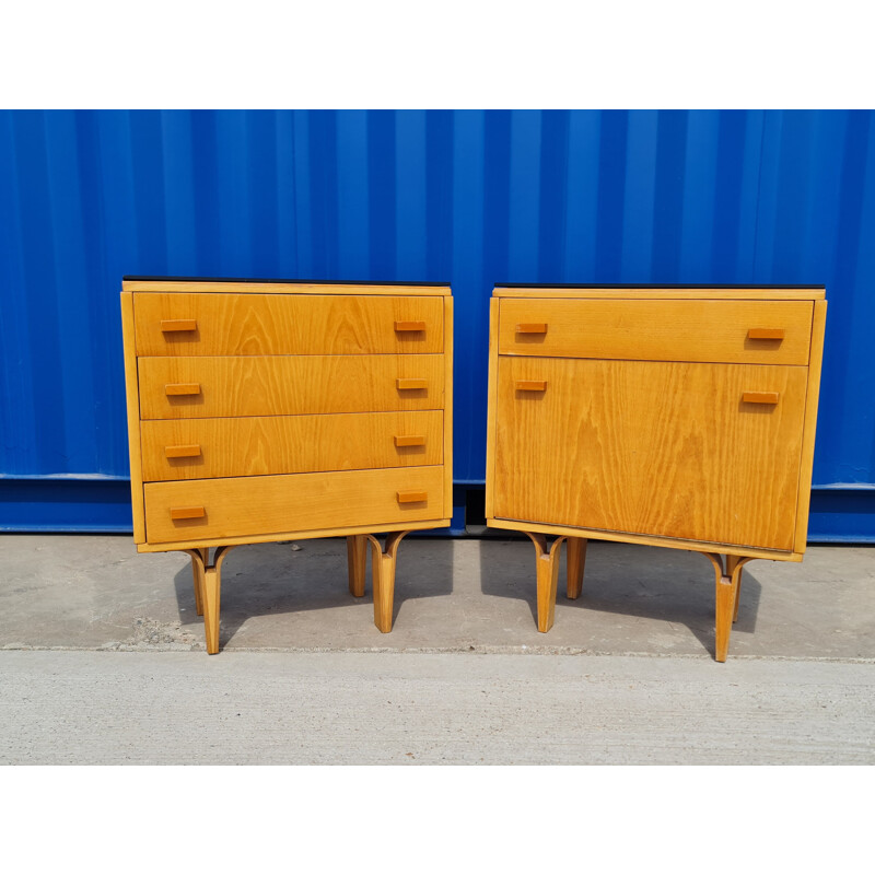 Pair of vintage night stands by Frantisek Mezulanik 1970s