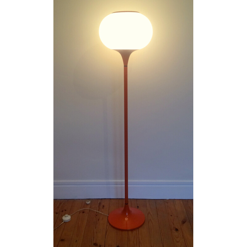 Lampadaire italien "Space age" tulipe orange - 1970