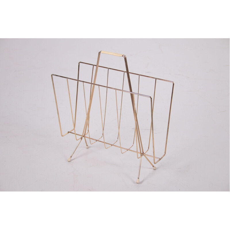 Vintage magazin rack shelf by Hollywood Regency 1960s