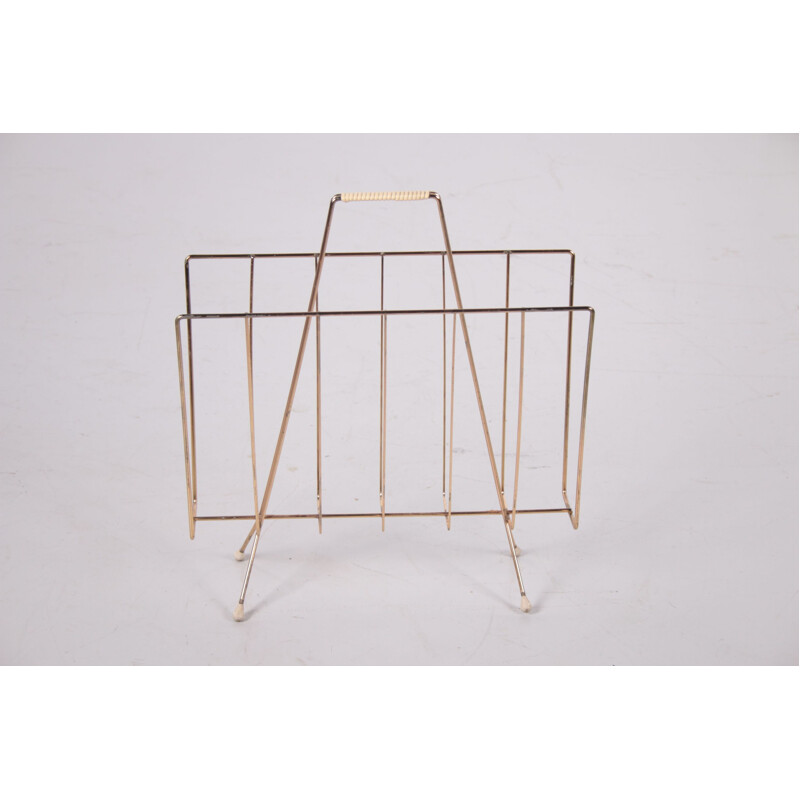 Vintage magazin rack shelf by Hollywood Regency 1960s