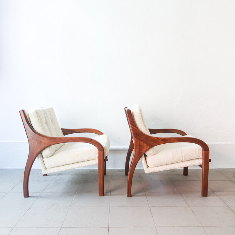 Pair of vintage armchairs by José Cruz de Carvalho for Altamira 1960s