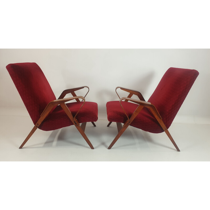 Ensemble de fauteuils et table vintage par Francis Jirák 1960s