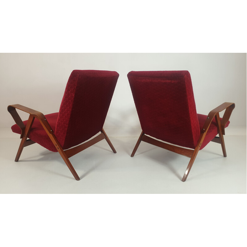 Ensemble de fauteuils et table vintage par Francis Jirák 1960s