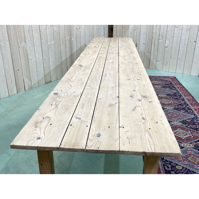 Vintage large fir community table 